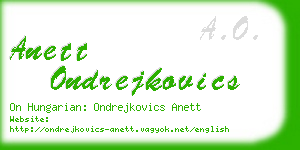 anett ondrejkovics business card